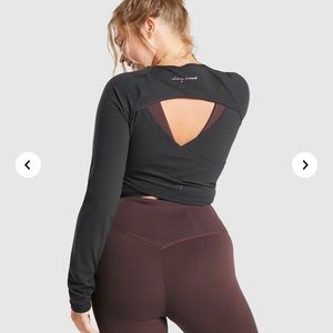 Black Whitney Long Sleeve Crop